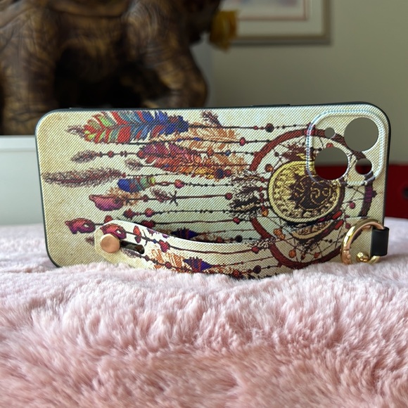 For iPhone 14 plus,14 pro max phone case with wrist strap kickstand keychain - Picture 4 of 11